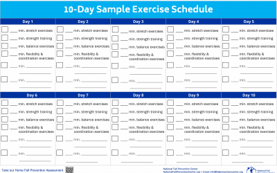Sample 10-Day Exercise Schedule